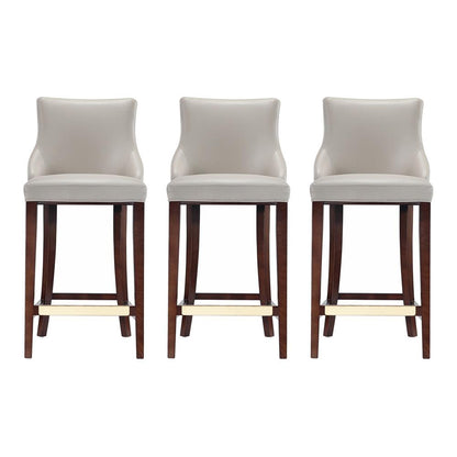 Manhattan Comfort - Shubert Leatherette Barstool in Light Grey - Set of 3 - 3-BS019-LG veiw 1
