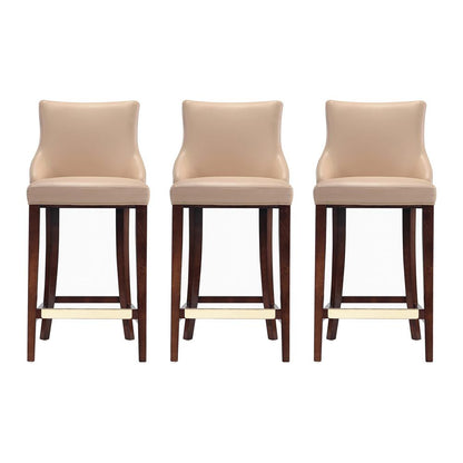 Manhattan Comfort - Shubert Leatherette Barstool in Tan - Set of 3 - 3-BS019-TN veiw 1