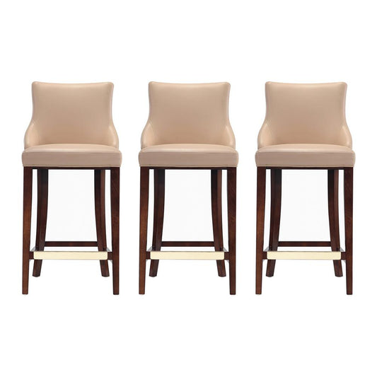 Manhattan Comfort - Shubert Leatherette Barstool in Tan - Set of 3 - 3-BS019-TN veiw 1