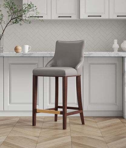 Manhattan Comfort - Shubert Leatherette Barstool in Dark Taupe - BS019-DT veiw 5