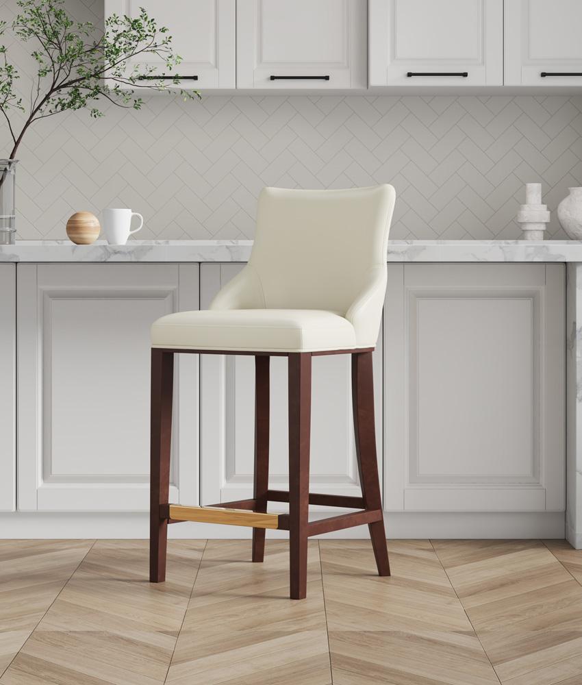 Manhattan Comfort - Shubert Leatherette Barstool in Ivory - BS019-IV veiw 5