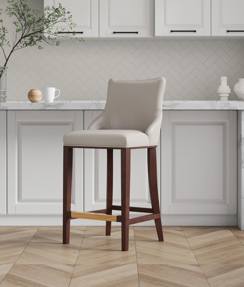 Manhattan Comfort - Shubert Leatherette Barstool in Light Grey - BS019-LG veiw 5
