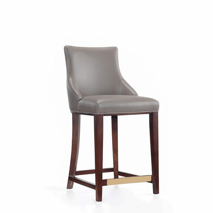 Manhattan Comfort - Shubert Leatherette Counter Stool in Dark Taupe - Set of 2 - 2-CS016-DT veiw 2