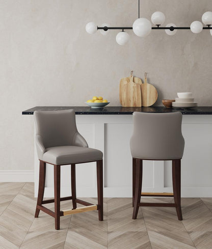 Manhattan Comfort - Shubert Leatherette Counter Stool in Dark Taupe - Set of 2 - 2-CS016-DT veiw 5