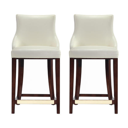 Manhattan Comfort - Shubert Leatherette Counter Stool in Ivory - Set of 2 - 2-CS016-IV veiw 1