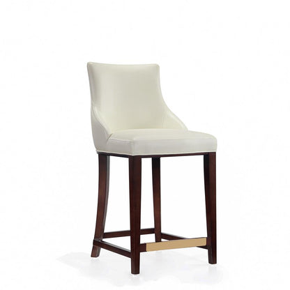 Manhattan Comfort - Shubert Leatherette Counter Stool in Ivory - Set of 2 - 2-CS016-IV veiw 2