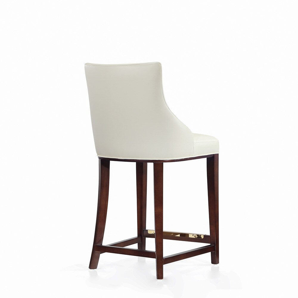 Manhattan Comfort - Shubert Leatherette Counter Stool in Ivory - Set of 2 - 2-CS016-IV veiw 3