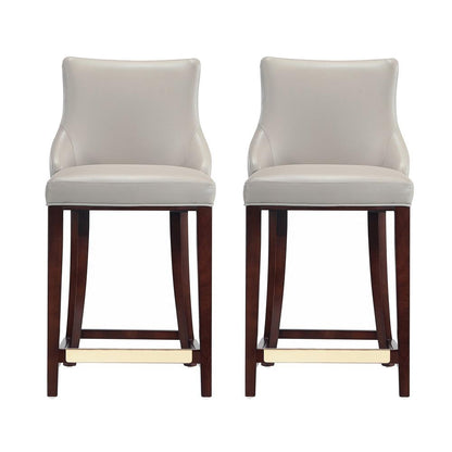 Manhattan Comfort - Shubert Leatherette Counter Stool in Light Grey - Set of 2 - 2-CS016-LG veiw 1