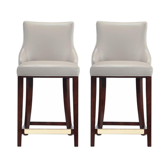 Manhattan Comfort - Shubert Leatherette Counter Stool in Light Grey - Set of 2 - 2-CS016-LG veiw 1