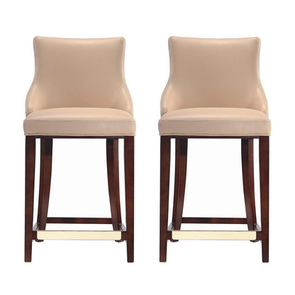 Manhattan Comfort - Shubert Leatherette Counter Stool in Tan - Set of 2 - 2-CS016-TN veiw 1