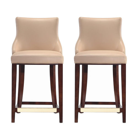 Manhattan Comfort - Shubert Leatherette Counter Stool in Tan - Set of 2 - 2-CS016-TN veiw 1