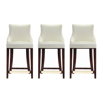 Manhattan Comfort - Shubert Leatherette Counter Stool in Ivory - Set of 3 - 3-CS016-IV veiw 1
