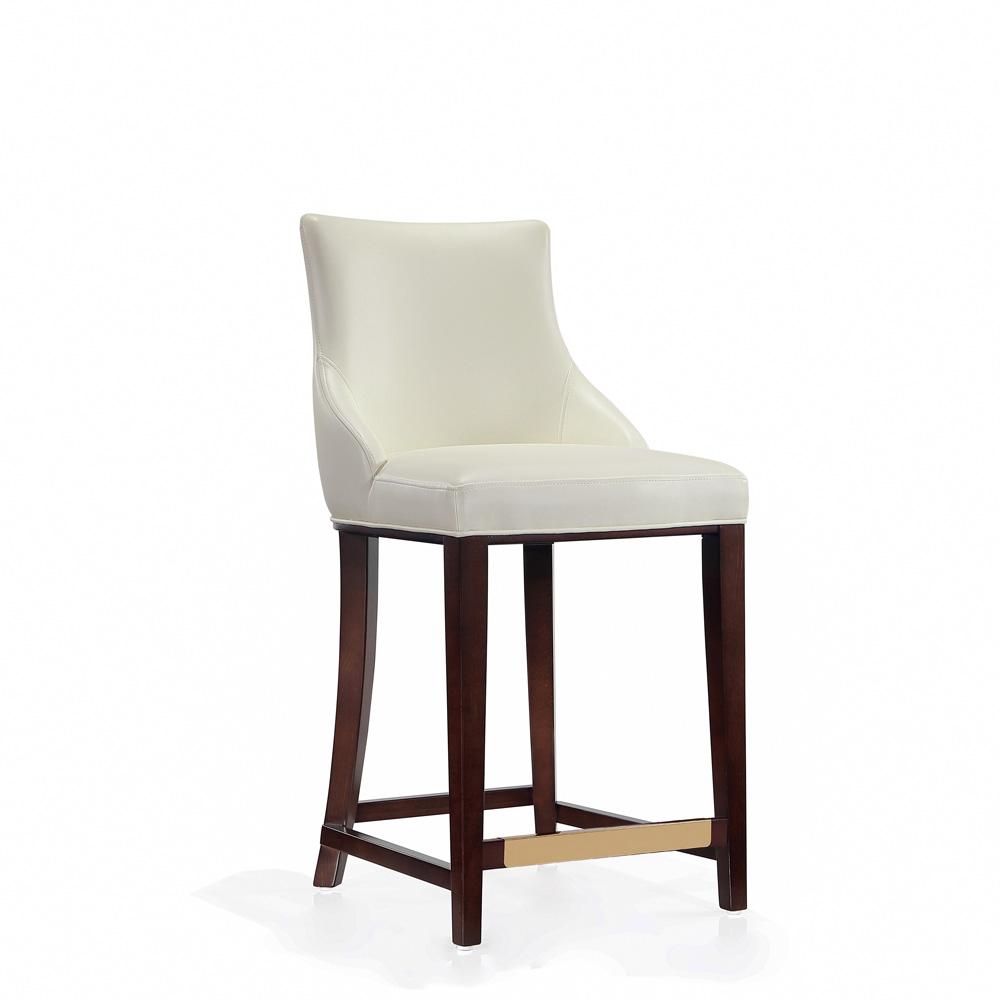 Manhattan Comfort - Shubert Leatherette Counter Stool in Ivory - Set of 3 - 3-CS016-IV veiw 2