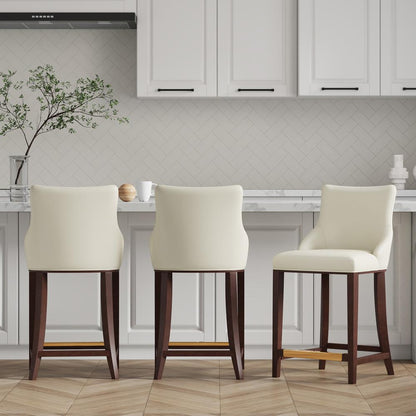 Manhattan Comfort - Shubert Leatherette Counter Stool in Ivory - Set of 3 - 3-CS016-IV veiw 5
