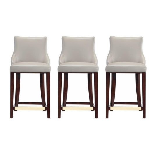 Manhattan Comfort - Shubert Leatherette Counter Stool in Light Grey - Set of 3 - 3-CS016-LG veiw 1