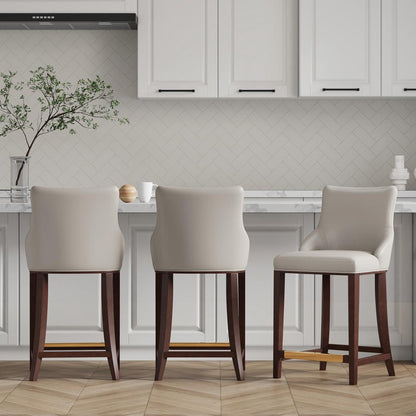 Manhattan Comfort - Shubert Leatherette Counter Stool in Light Grey - Set of 3 - 3-CS016-LG veiw 5