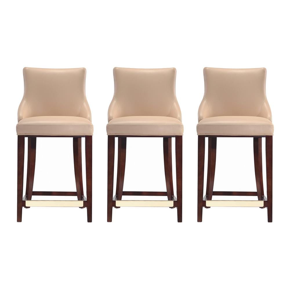 Manhattan Comfort - Shubert Leatherette Counter Stool in Tan - Set of 3 - 3-CS016-TN veiw 1