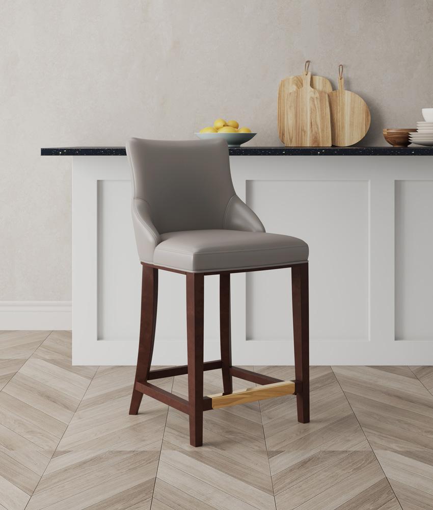 Manhattan Comfort - Shubert Leatherette Counter Stool in Dark Taupe - CS016-DT veiw 5