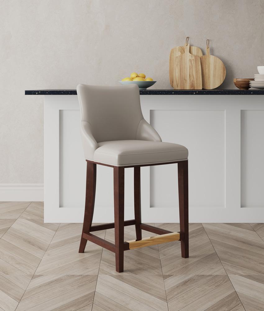 Manhattan Comfort - Shubert Leatherette Counter Stool in Light Grey - CS016-LG veiw 5