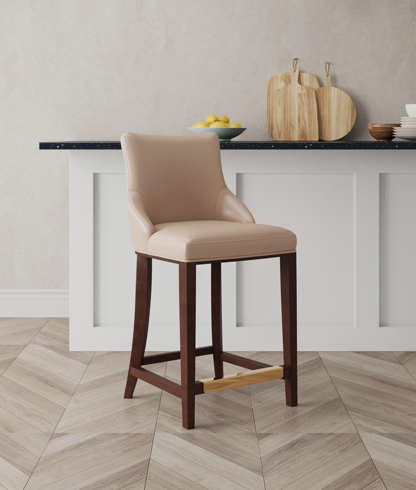 Manhattan Comfort - Shubert Leatherette Counter Stool in Tan - CS016-TN veiw 5