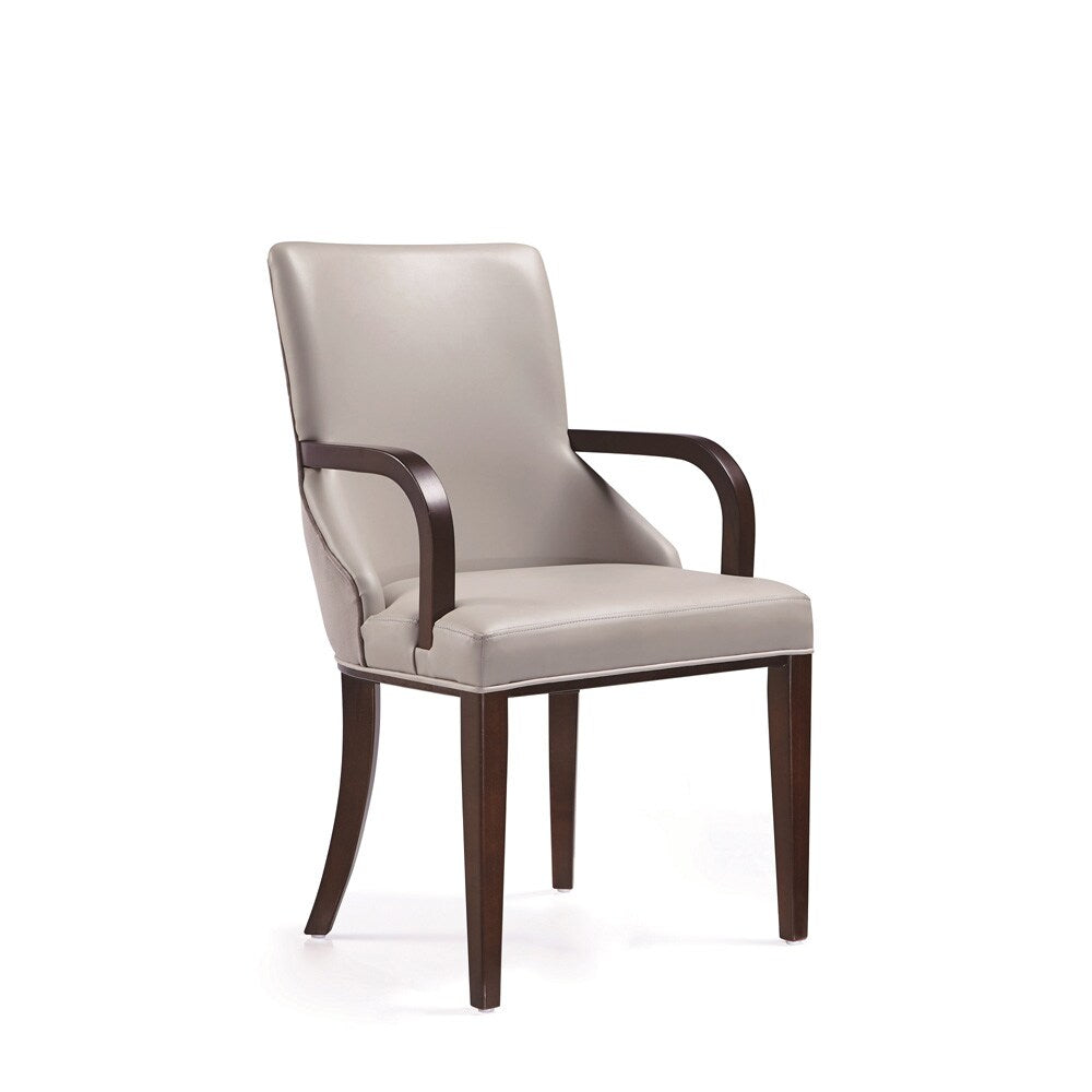 Manhattan Comfort - Shubert Faux Leather & Velvet Armchair in Light Grey - Set of 2 - 2-DC055AR-LG veiw 3