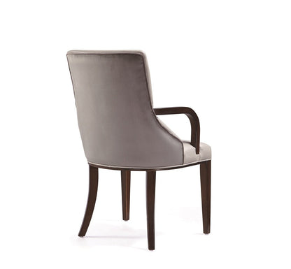 Manhattan Comfort - Shubert Faux Leather & Velvet Armchair in Light Grey - Set of 2 - 2-DC055AR-LG veiw 4