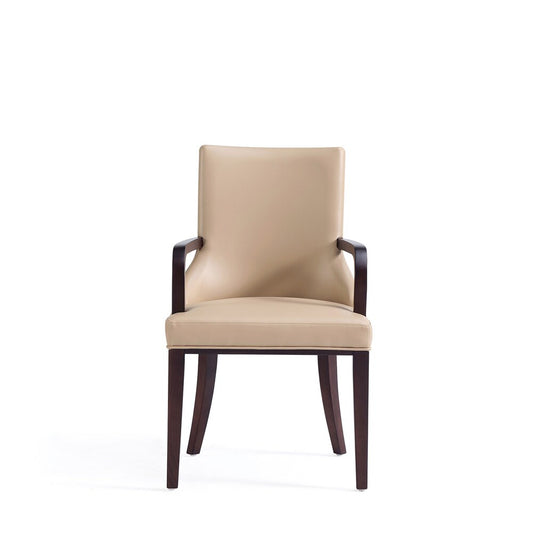 Manhattan Comfort - Shubert Faux Leather & Velvet Armchair in Tan - Set of 2 - 2-DC055AR-TN veiw 2