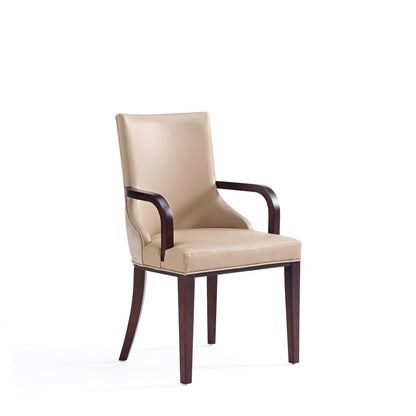 Manhattan Comfort - 8-Piece Shubert Faux Leather & Velvet Dining Chair Set in Tan - 8-DC055AR-TN veiw 3