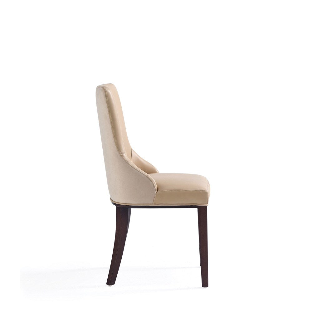 Manhattan Comfort - 8-Piece Shubert Faux Leather & Velvet Dining Chair Set in Tan - 8-DC055AR-TN veiw 4