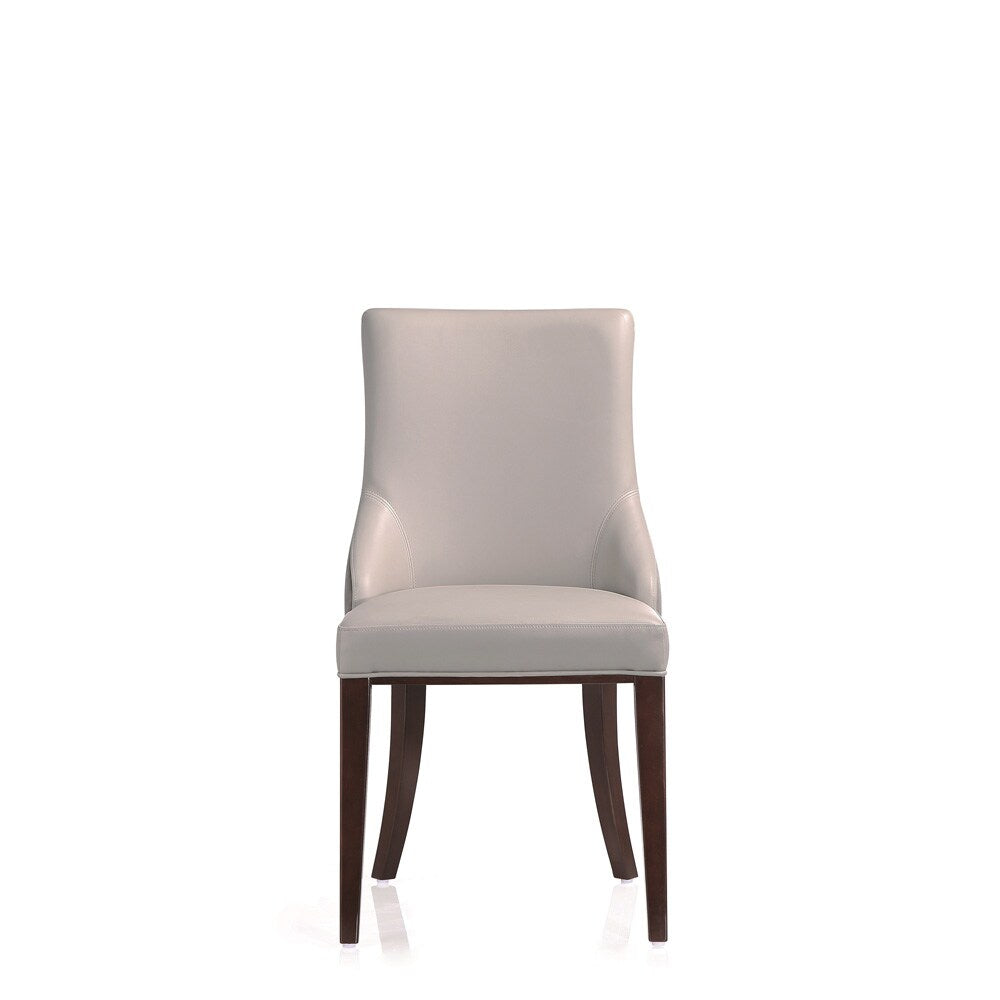 Manhattan Comfort - Shubert Faux Leather & Velvet Dining Chairs in Light Grey - Set of 2 - DC055-LG veiw 2