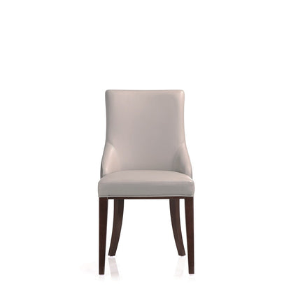 Manhattan Comfort - Shubert Faux Leather & Velvet Dining Chairs in Light Grey - Set of 2 - DC055-LG veiw 2