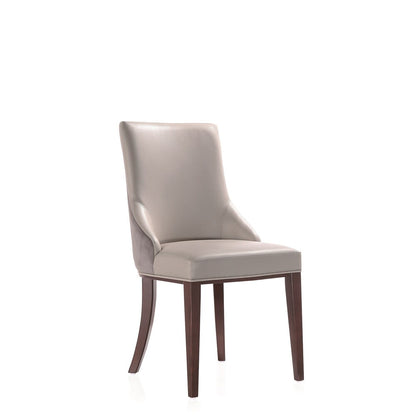 Manhattan Comfort - Shubert Faux Leather & Velvet Dining Chairs in Light Grey - Set of 2 - DC055-LG veiw 3