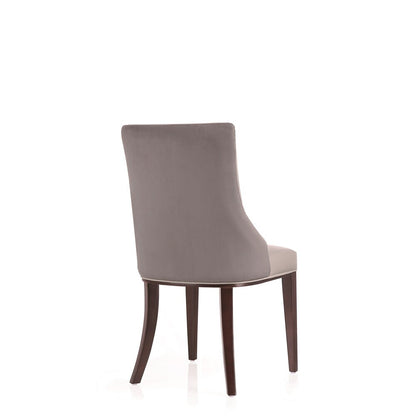 Manhattan Comfort - Shubert Faux Leather & Velvet Dining Chairs in Light Grey - Set of 2 - DC055-LG veiw 4