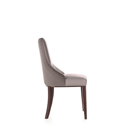 Manhattan Comfort - Shubert Faux Leather & Velvet Dining Chairs in Light Grey - Set of 2 - DC055-LG veiw 5