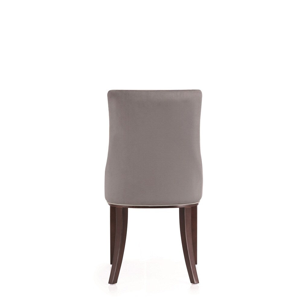 Manhattan Comfort - Shubert Faux Leather & Velvet Dining Chairs in Light Grey - Set of 2 - DC055-LG veiw 6