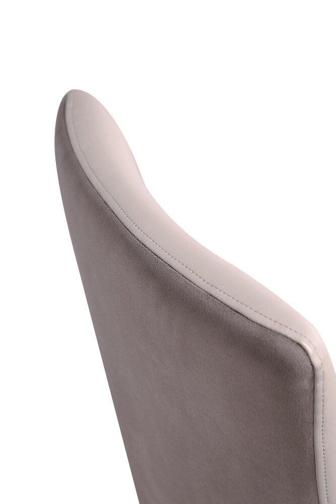 Manhattan Comfort - Shubert Faux Leather & Velvet Dining Chairs in Light Grey - Set of 2 - DC055-LG veiw 10