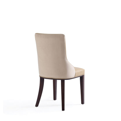 Manhattan Comfort - Shubert Faux Leather & Velvet Dining Chairs in Tan - Set of 2 - DC055-TN veiw 4