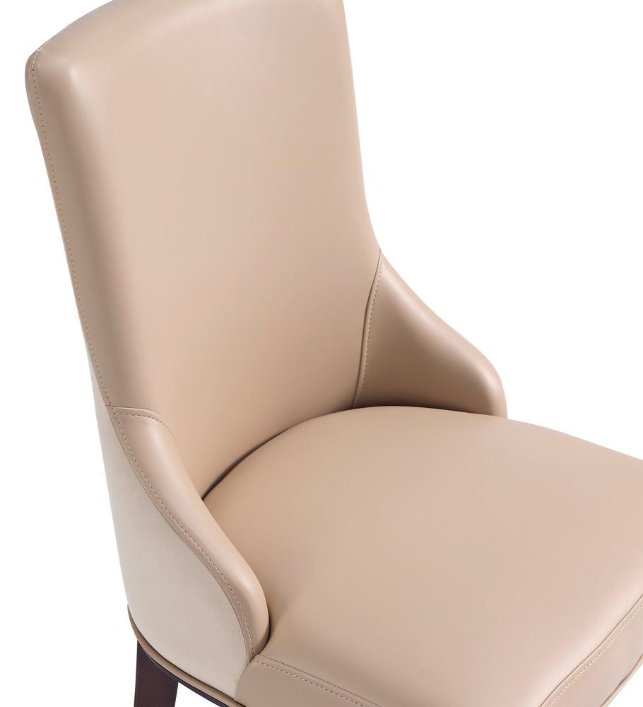 Manhattan Comfort - Shubert Faux Leather & Velvet Dining Chairs in Tan - Set of 2 - DC055-TN veiw 9