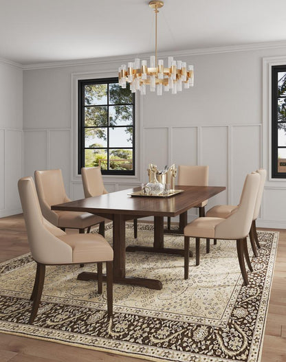 Manhattan Comfort - Shubert Faux Leather & Velvet Dining Chairs in Tan - Set of 2 - DC055-TN veiw 10