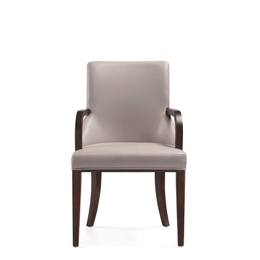 Manhattan Comfort - Shubert Faux Leather & Velvet Armchair in Light Grey - DC055AR-LG veiw 2