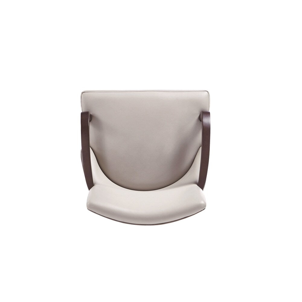 Manhattan Comfort - Shubert Faux Leather & Velvet Armchair in Light Grey - DC055AR-LG veiw 6