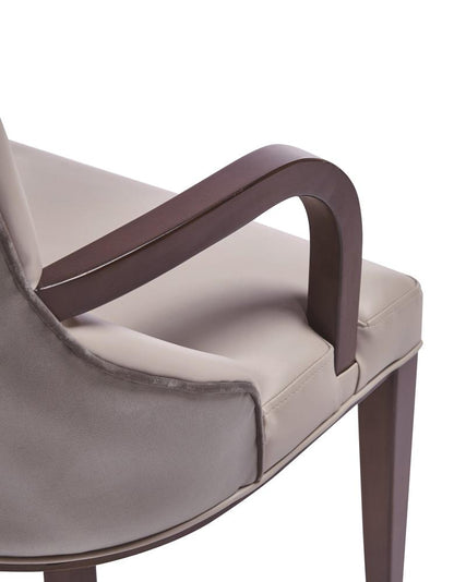 Manhattan Comfort - Shubert Faux Leather & Velvet Armchair in Light Grey - DC055AR-LG veiw 8