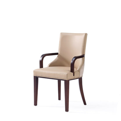 Manhattan Comfort - Shubert Faux Leather & Velvet Armchair in Tan - DC055AR-TN veiw 3