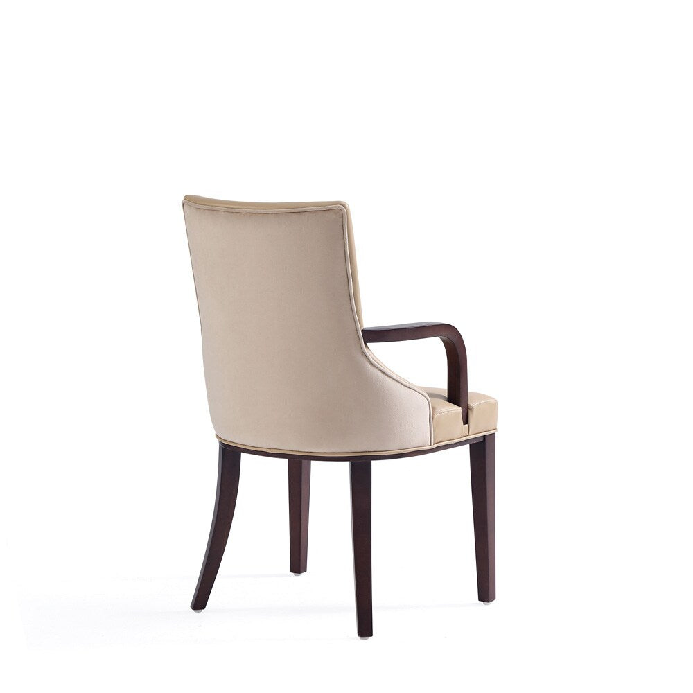 Manhattan Comfort - Shubert Faux Leather & Velvet Armchair in Tan - DC055AR-TN veiw 4