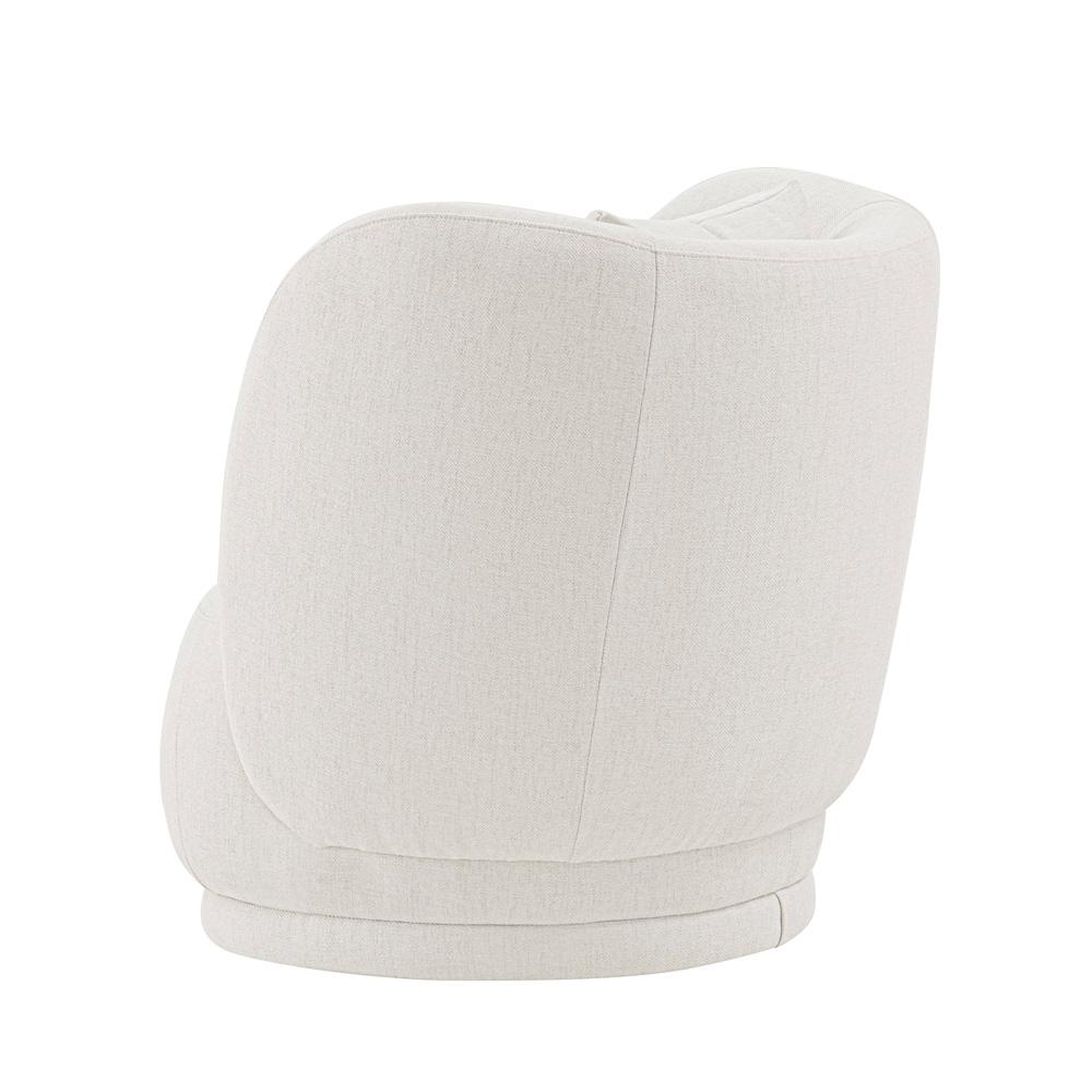 Manhattan Comfort - Siri Linen Weave Accent Chair with Pine Wood Legs in Cream - Set of 2 - 2-AC057-CR veiw 3