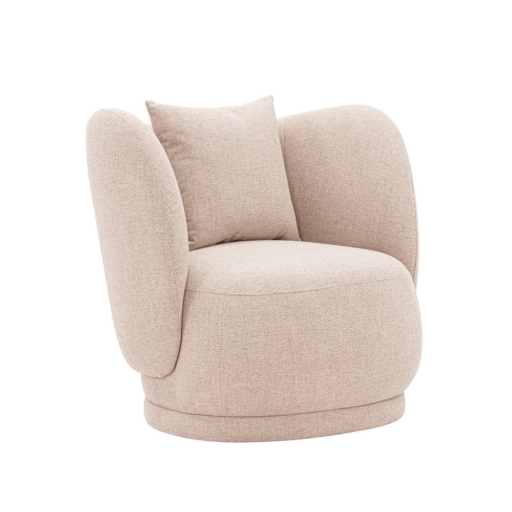 Manhattan Comfort - Siri Linen Weave Accent Chair with Pine Wood Legs in Wheat - Set of 2 - 2-AC057-WT veiw 2
