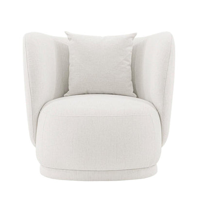 Manhattan Comfort - Siri Linen Weave Accent Chair with Pine Wood Legs in Cream - AC057-CR veiw 1