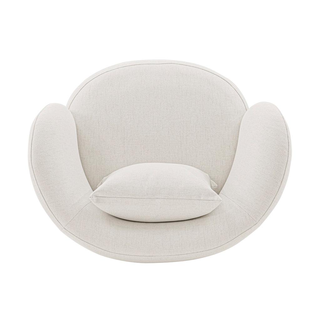 Manhattan Comfort - Siri Linen Weave Accent Chair with Pine Wood Legs in Cream - AC057-CR veiw 4