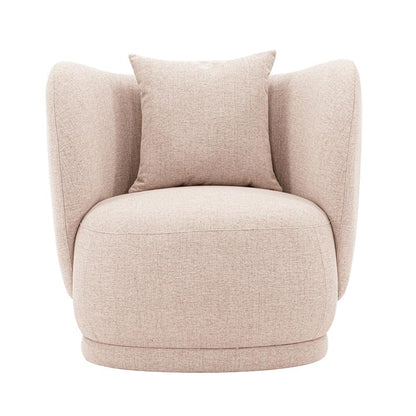 Manhattan Comfort - Siri Linen Weave Accent Chair with Pine Wood Legs in Wheat - AC057-WT veiw 1