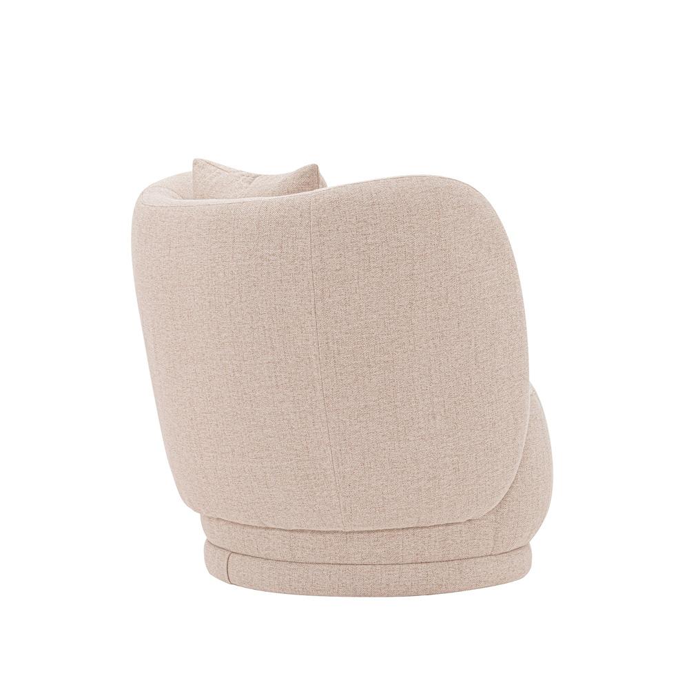 Manhattan Comfort - Siri Linen Weave Accent Chair with Pine Wood Legs in Wheat - AC057-WT veiw 3